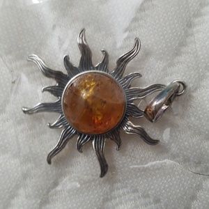 Amber sun pendant